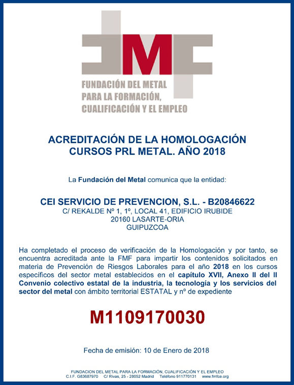 Formación Convenio Metal