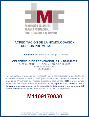 cm certificados CEI SERVICIO DE PREVENCION SL